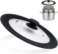 Universal Lid for Pots, Pans and Skillets - Tempered Glass with Heat Resistant Silicone Rim, Fits 9.5", 10" and 11" Diameter Cookware
