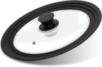 Lerykin Tempered Glass Lid - Universal Lid with Heat Resistant Silicone Rim for Pots, Pans and Skillets - Pan Cover Replacement Lid Fits 9.5", 10" and 11" Diameter Cookware