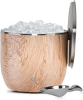 Snowfox XL - Insulated Ice Bucket with Lid/Scoops, Premium Vacuum Insulated Stainless Steel Ice Buckets for Parties, Ice Box, Home Bar Accessories, Parties Supplies, Bar Decor, 7L, Natural Teak