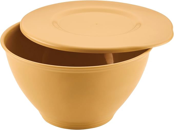 Rachael Ray Tools and Gadgets Kitchen Prep, Garbage Bowl with Lid, Bench Scrape, Veggie Peeler, 4 Piece Food Prep Set - Turmeric Yellow