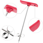 2 Pack Red Manual Vegetable Spiral Knife Kitchen Tool - Stainless Steel Screw Slicer for Carrots - Cucumbers, Zucchini, Potatoes, Apples, Salad Chopper & Fruit Corer Spiralizer (6.5 inches)