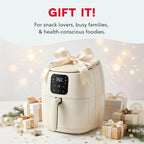 Dash Ceramic Nonstick Tasti-Crisp Digital Air Fryer - Includes Digital Display, Nonstick Basket, and Preset Buttons for Quick Meals - Cream, 2.6-Quart