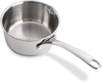 DEAYOU 18/10 Stainless Steel Butter Warmer Measuring Pan, 0.5-Quart Milk Warmer Pot with Dual Pour Spouts, 17OZ Small Sauce Pan for Stove Top, Chocolate Melting, Coffee Tea Soup Warming