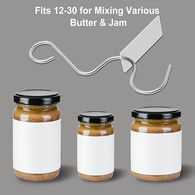 Peanut Butter Stirrer Tool Set - Effortlessly Mixes Nut Butters, Perfect for Breads, Cakes & Cookies - Includes Scraper - Premium Kitchen Essential for Delicious Salads Tool