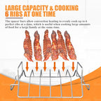 Turkey Roaster Roasting Rack with Pan, Stainless Steel Poultry Turkey Roasting Pan for Smoker Smoking and Grilling/Dual Purpose fit for Oven, Large Size Big Green Egg and Kamado Joe Etc
