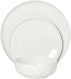 Gibson Home Havenstone 12-Piece Porcelain Dinnerware Set – Dinner Plates, Salad Plates & Bowls, Classic White Everyday Dish Set for Home, Kitchen, Microwave & Dishwasher Safe