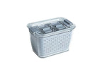 Kitchen Spaces Small Colander Stackable Food Storage Bin, Grey