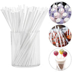 500Pcs 6 Inch White Paper Lollipop Sticks, Paper Sucker Sticks, Cake Pop Stick for Cake Toppers, Chocolate,Cookie,Rainbow Candy