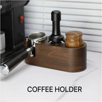 Walnut Wood Coffee Filter Holder, Espresso Tamper Mat Stand, Coffee Maker Support Base Rack, Barista Accessories(Silver)