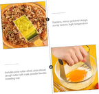 Zerodeko 5pcs Stainless Steel Pizza Cutter and Silicone Dough Kneading Mat Set with Measurement for Baking and Kitchen Cooking Tools