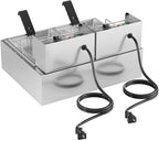 Electric Deep Fryer 3400W Hot 21QT/20L Commercial Deep Fryers with 2 Independent use Baskets Countertop Oil Fryer for Restaurant Use and Home Kitchen