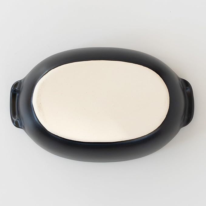 Banko Ware Au Gratin Dish, Small, For One Person Diameter Approx. 7.5 inches (19 cm), Heat Resistant, Ceramic, Oven Safe, Direct Fire, Microwave and Dishwasher Safe, Black, Made in Japan