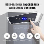12 Bottle Compressor Wine Cooler Refrigerator with Lock, Freestanding Wine Fridge, 41°F-64°F Digital Temperature Control, Large Wine Cellar for Red, White, Champagne, and Sparkling Wine – Black