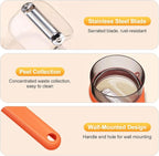 Peeling Knife with Storage Box, 2025 New Vegetable Peeler with Container, Kitchen Multi Function Veggie Peeler for Kids Adults, Fruit and Vegetable Peeling Knife with Catcher (Orange,1)