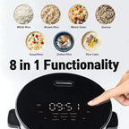 BANU Small Mini Rice Cooker Low Carb, Reduce Sugar, Keto Friendly 3 Cups (white rice), 1 Cup (Low carb rice), Keep Warm 24 Hours Preset For White, Brown Rice, Soup, Cake (BLACK)