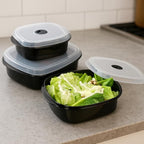 Reston Lloyd Nesting Microwave Containers, Set of 3, Adjustable Steam Vents, Airtight, Meal Prep, Durable BPA-Free Plastic- Freezer & Dishwasher Safe, Cookware & Food Storage, Anyday Cookware, Purple