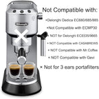 51mm Bottomless Portafilter 2 Ears for Delonghi ECP3420/BCO430/EC260 | Stainless Steel Filter Basket and ABS Handle