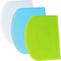 SURDOCA Dough Scraper Bench Scraper - 3P 14.2x8.5" Plastic Flexible Bowl Scraper, Sharp Edge & Angles Cake Scraper. Non-Slip Bakeware Decorating Tools Sculpting & Modeling Tools - Green+Blue+White