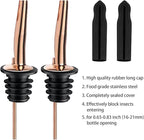 Pafusen 6 Pack Liquor Bottle Pourers, Liquor Pour Spout for Liquor Bottles, Stainless Steel Olive oil Dispenser Spout, Alcohol Pourer Dust Caps Long Covers, Rose Gold