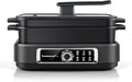 Electric Skillet, Techwood 7.5-Quart 2-in-1 Versatile Multi-Cooker with 5-Level Heat Settings, Come with Removable Non-stick Skillet Pan& Cooking Pot, Dishwasher Safe, 1500W, Black (Black)