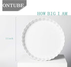 ONTUBE Pie Pans 11 Inches Ceramic Quiche Pans, Round Pie Tins for Baking,Oven Saf (White, 11" x 1 Pieces)