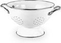 Reston Lloyd, 1.5 Quart Powder Coated Steel Kitchen Strainer Basket for draining Pasta, Vegetable and Fruit, Chrome Handles and Wide Stable Base, White