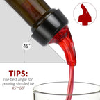 Automatic Measured Bottle Pourer - Quick Shot Spirit Liquor Pour Spouts with Dust Caps for Wine Cocktail Beverages - Ideal Home Bar Tools 1.5 oz / 45ml (Red, 12 Pack)