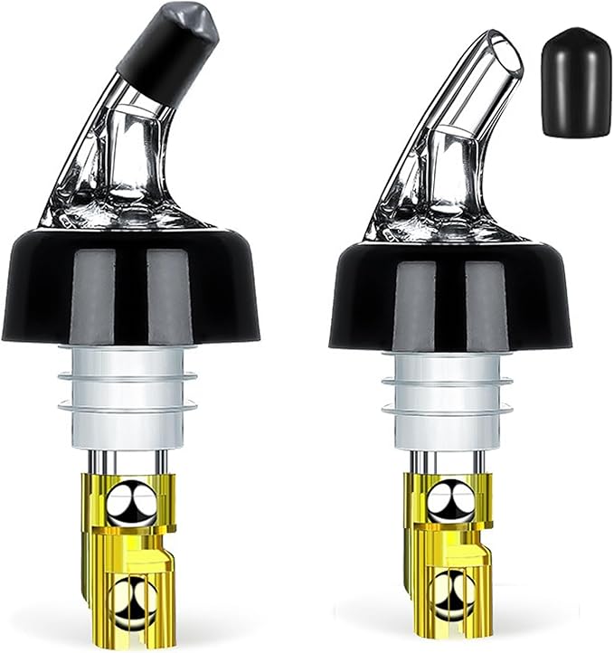 Measure Pourer Drinks Wine Cocktail Beverages Dispenser,Automatic Measured Bottle Pourer Spout,Quick Shot Spirit,Ideal Cocktail Home Bar Tools 1oz/30ml Yellow 2 Pack