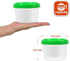 EONJOE 16 oz Plastic Freezer Containers with Lids 2 Cup Food Storage Container BPA Free Stackable Airtight Dishwasher Safe,12 Pack