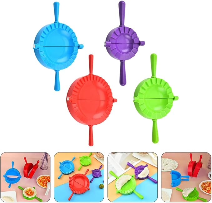 BESPORTBLE 4pcs Dumpling Press Cutter Set Large to Mini Plastic Dumpling Molds Kitchen Gadget for Home Cooking and Wonton Wrapping Random Color