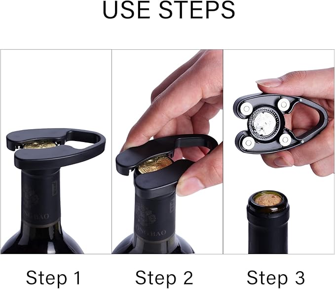 4 Pack Magnetic Wine Foil Cutter Tool, Wine Bottle Opener Accessory, Magnetic Wine Foil Cutters Wine Bottle Opening Accessories, Black (ellipse foil cutter)
