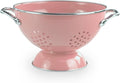 Reston Lloyd, 1.5 Quart Powder Coated Steel Kitchen Strainer Basket for draining Pasta, Vegetable and Fruit, Chrome Handles and Wide Stable Base, Pink