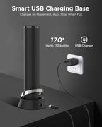 Luxury Automatic Electric Wine Opener with Charging Base, Built-in Foil Cutter - Rechargeable Wine Bottle Opener | Gift for Wine Lovers