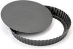 Tosnail Set of 3 Non-Stick Round Quiche Pan, 12 Inch, 10 Inch, 8 Inch Fruit Tart Pan, Fluted Pie Pan with Removable Bottoms