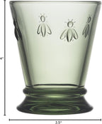 La Rochere Napoleon Bee Green Tumbler Set of 6 – La Rochere Bee Glassware Sets – Fancy Glassware Drinking Glasses (9 oz)