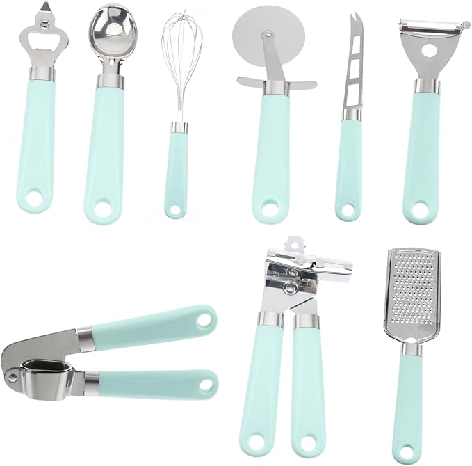 Plastic Handle Kitchen Tool Set 9pcs Kitchen Gadget Set Cute for Cooking