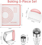 Pastry Cutter, Biscuit Cutter, Dough Scraper, Silicone Baking Mats, Stainless Steel Pastry Blender Set, Dough Cutter Biscuit Cutter Baking Pastry Mat Dough Blender Tools & Pastry Utensils (5 Pcs/Set)