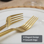 Alata Cube Gold 20-Piece Flatware Set, Forged Cutlery Set, Matte Gold Silverware Service for 4, Stainless Steel Tableware with Square Handle for Home/Restaurant, Dishwasher Safe