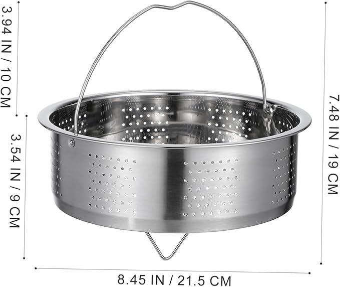 DOITOOL Stainless Steel Steamer Basket for Pot, 8.65inch/22cm Vegetable Steamer Basket Insert Steaming Rack with Handle, Vegetables Fruit Strainers and Colanders for Home Kitchen Cooking