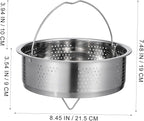 DOITOOL Stainless Steel Steamer Basket for Pot, 8.65inch/22cm Vegetable Steamer Basket Insert Steaming Rack with Handle, Vegetables Fruit Strainers and Colanders for Home Kitchen Cooking