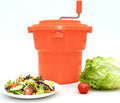 Hakka 2.5 Gallon Salad Spinner,Commercial Restaurant Manual Lettuce Dryer for Vegetable Fruit Dryer Mixer(Orange)