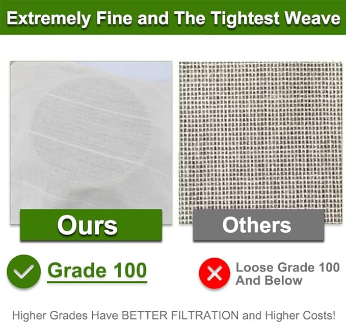 6 Pcs Cheese Cloths, 20x20 Inch, 100% Unbleached Cotton, Grade 100 Reusable Cheese Cloth With Fabric Fine Mesh Cloth, Reusable Muslin Cheesecloth for Straining, Juicing, Cooking, Baking