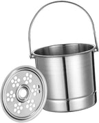 Ice Bucket Wine Cooler Bucket Stainless Steel Wine Chiller Handles Filter Plate Parties Gold (Original Color)