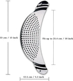 TJ POP Pot Strainer Stainless Steel, Pasta Strainer, Premium Metal Food Strainer for Noodles Fruit Veggies, Suitable for Pots or Containers Up to 10 Inches
