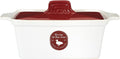 Saveur et Degustation KC2301 Foie Gras Terrine with Press, Ceramic, Red/White, 25.5 x 11 x 27 cm