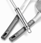 Suwimut 3 Pieces Spider Strainer Skimmer Spoon Set, Fine Mesh Stainless Steel Sieve Food Strainers, Large Hole Slotted Colander Frying Spoons, Strainer Ladle Wire Skimmer Spoon with Handle for Kitchen