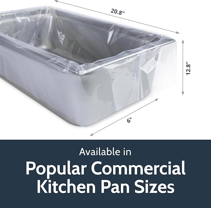 PanSaver Hotel Clear Sheet Pan Liners for Easy Clean Up - Disposable Buffet Pan Liners, Ovenable up to 400F (Bun Sheet Pan - 16 x 6 in)