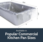 PanSaver Hotel Clear Sheet Pan Liners for Easy Clean Up - Disposable Buffet Pan Liners, Ovenable up to 400F (Bun Sheet Pan - 16 x 6 in)