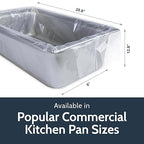 PanSaver Low Temperature Liners for Easy Clean Up - Disposable Buffet Pan Liners, Ovenable up to 220F - Clear (Hotel Pan - Shallow & Medium | 34 x 16 IN)