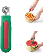 Chef'n Watermelon Scooper and Slicer - 2-in-1 Fruit Scooping Tool and Melon Baller Set for Quick Watermelon Cubes, Fruit Prep, and Summer Snacking - Nesting Kitchen Essentials